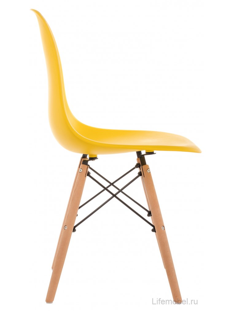 Пластиковый стул Eames PC-015 желтый
