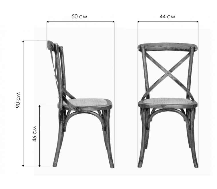 Стул Cross back silver