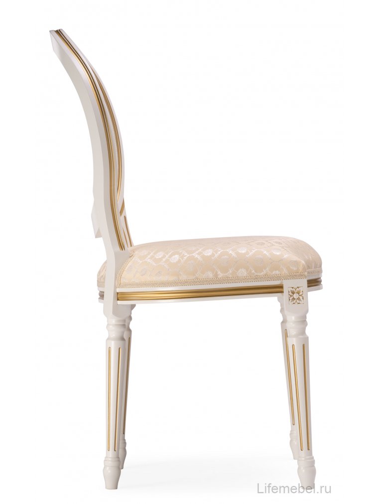 Стул Данте молочный / золотая патина