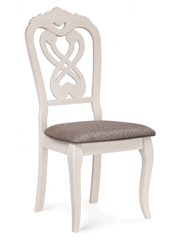 Стул деревянный Андромеда ivory white / коричневый S 168-7