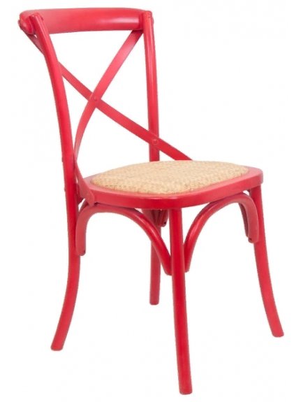 Стул деревянный Cross back red