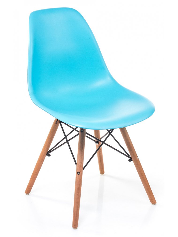 Стул Eames бирюзовый / деревянный каркас