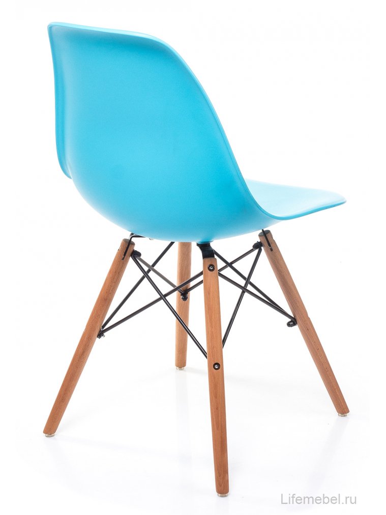 Стул Eames бирюзовый / деревянный каркас
