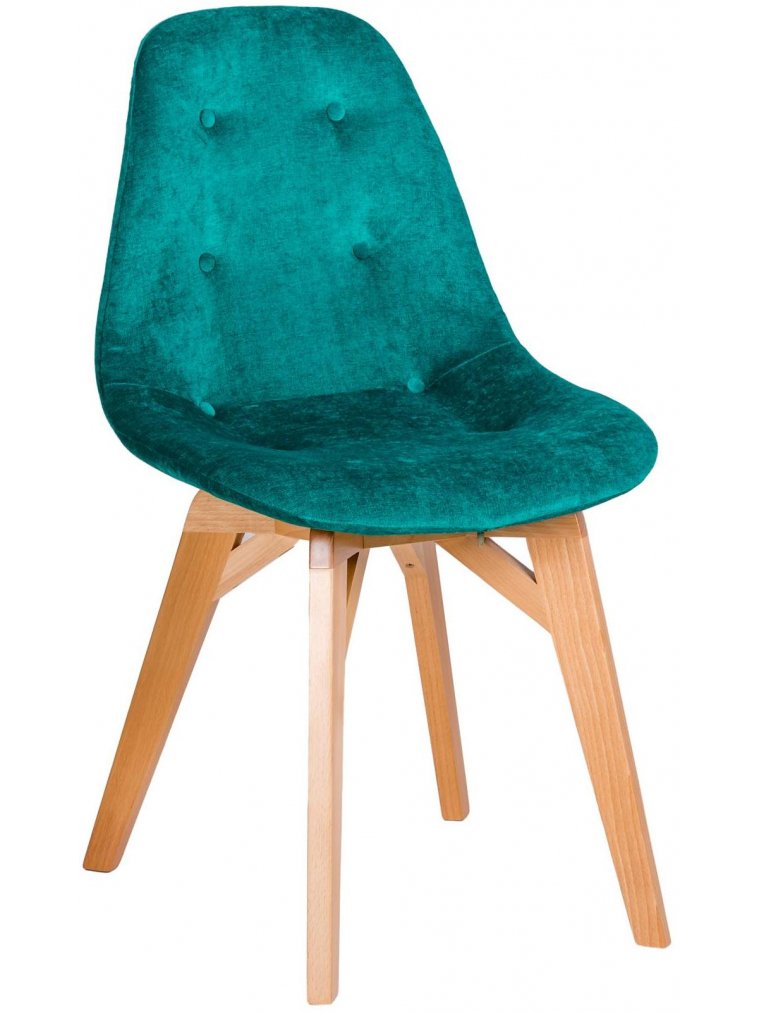 Деревянный стул Eames lite изумруд / натуральный бук