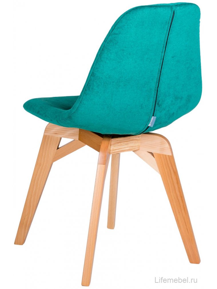 Деревянный стул Eames lite изумруд / натуральный бук