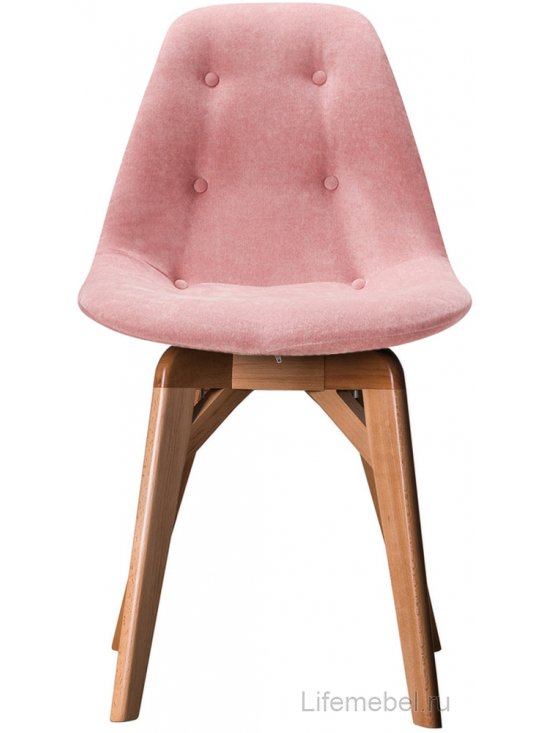 Деревянный стул Eames lite розовый / натуральный бук