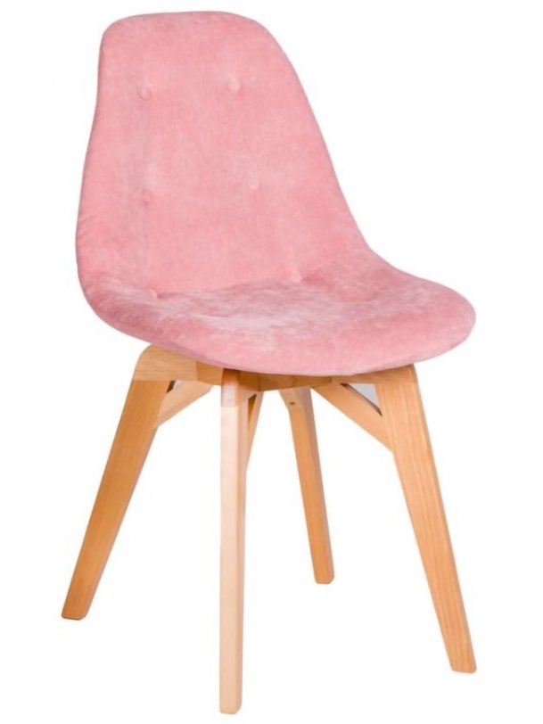 Деревянный стул Eames lite розовый / натуральный бук