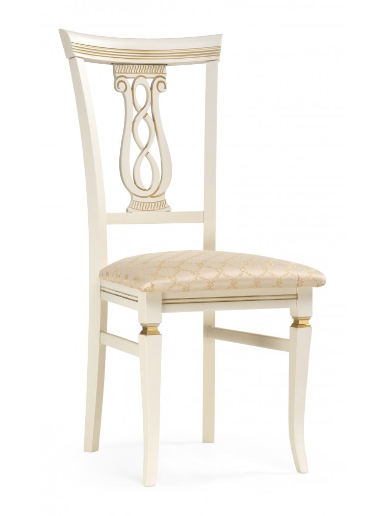 Деревянный стул Флавиан слоновая кость / золото