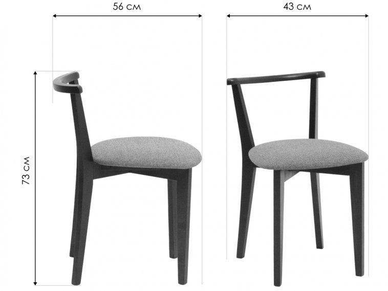 Деревянный стул Франк ПМ черный / графит