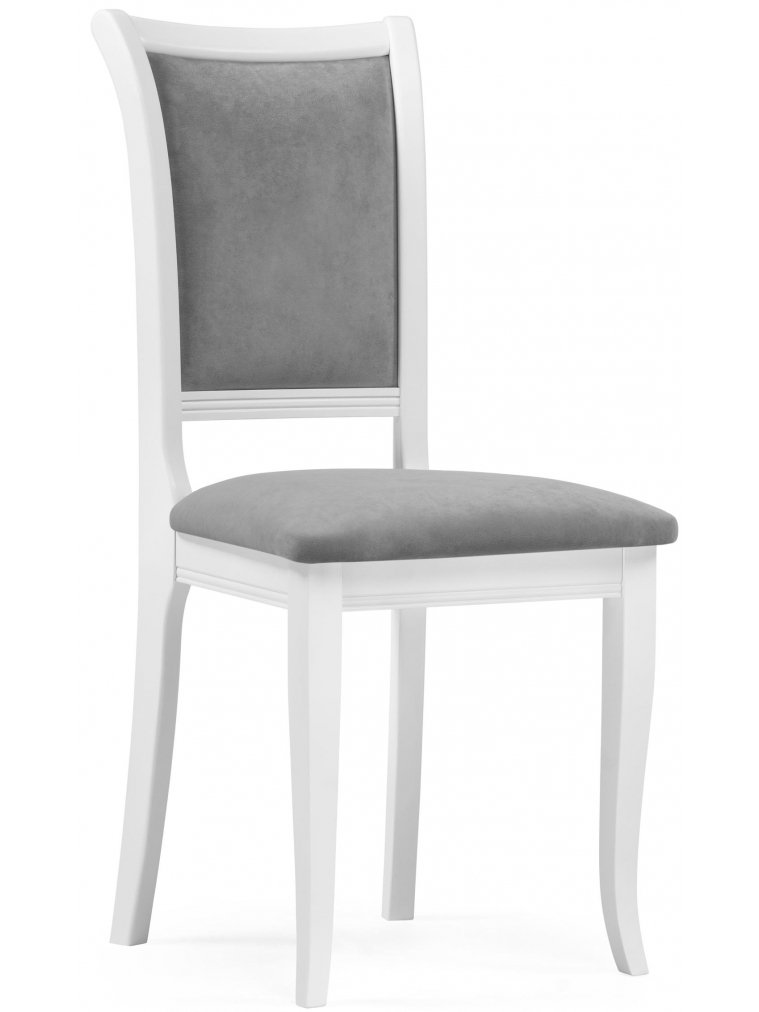 Деревянный стул Корнелл серый велюр / белый