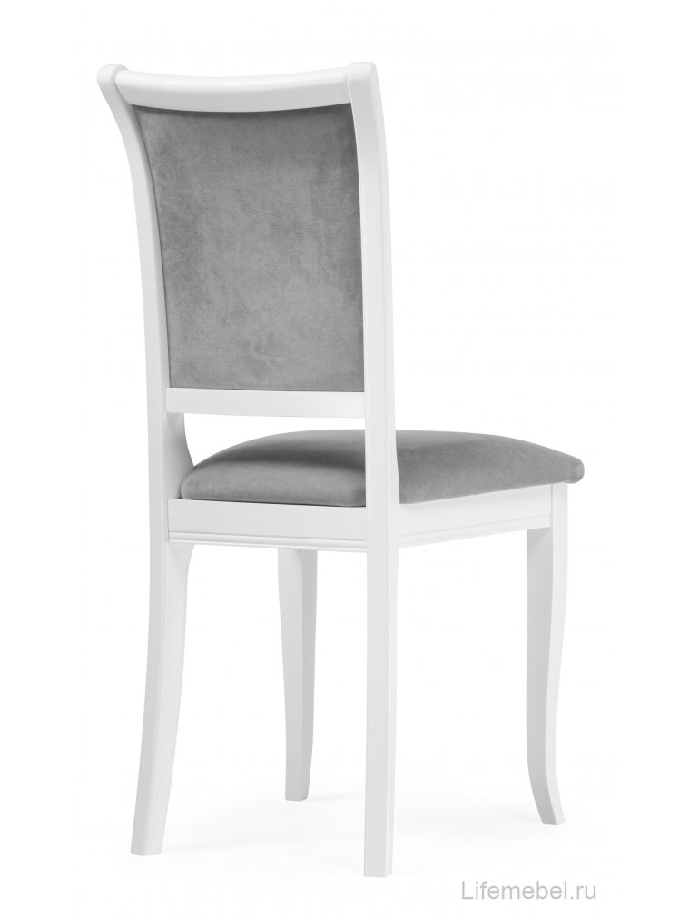 Деревянный стул Корнелл серый велюр / белый
