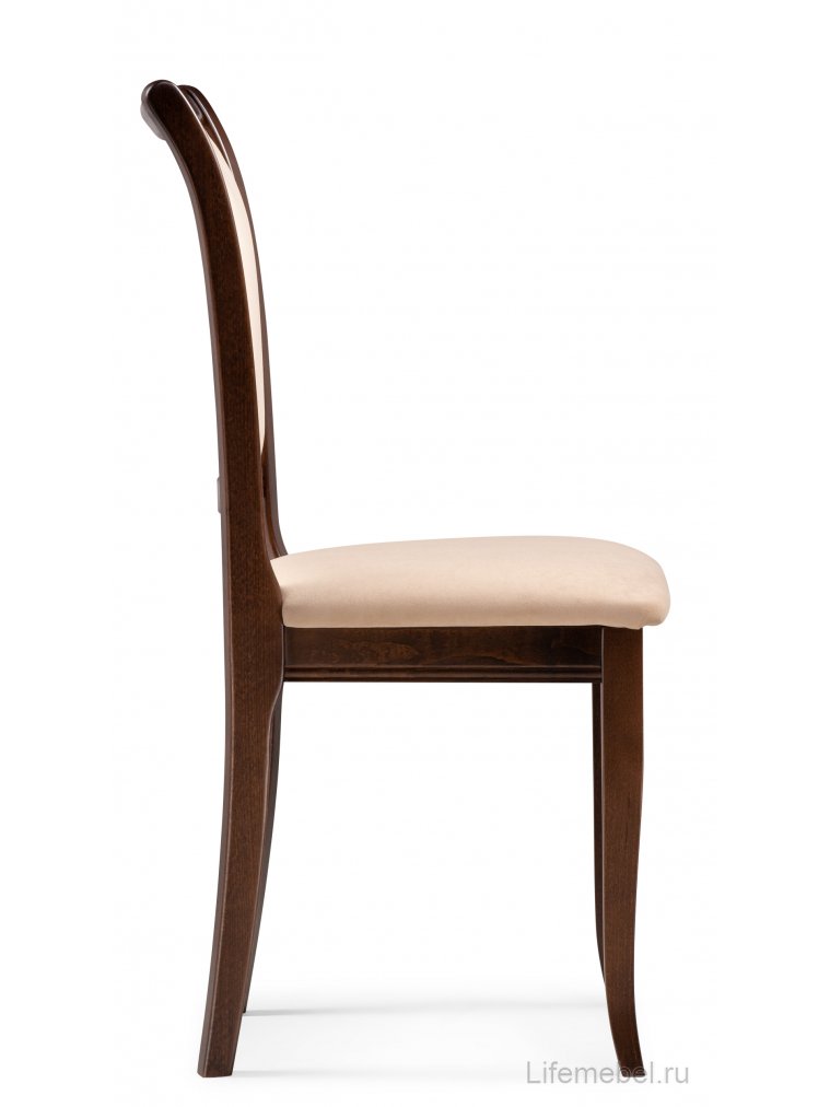 Деревянный стул Корнелл бежевый велюр / орех темный