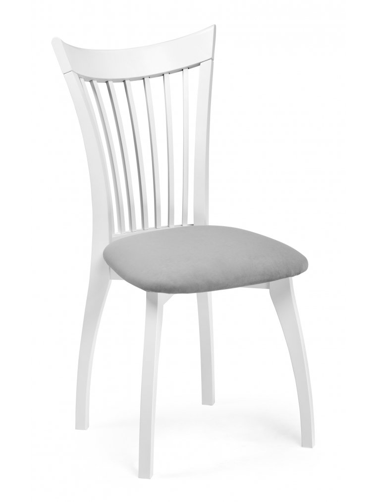 Деревянный стул Лидиос серый велюр / белый