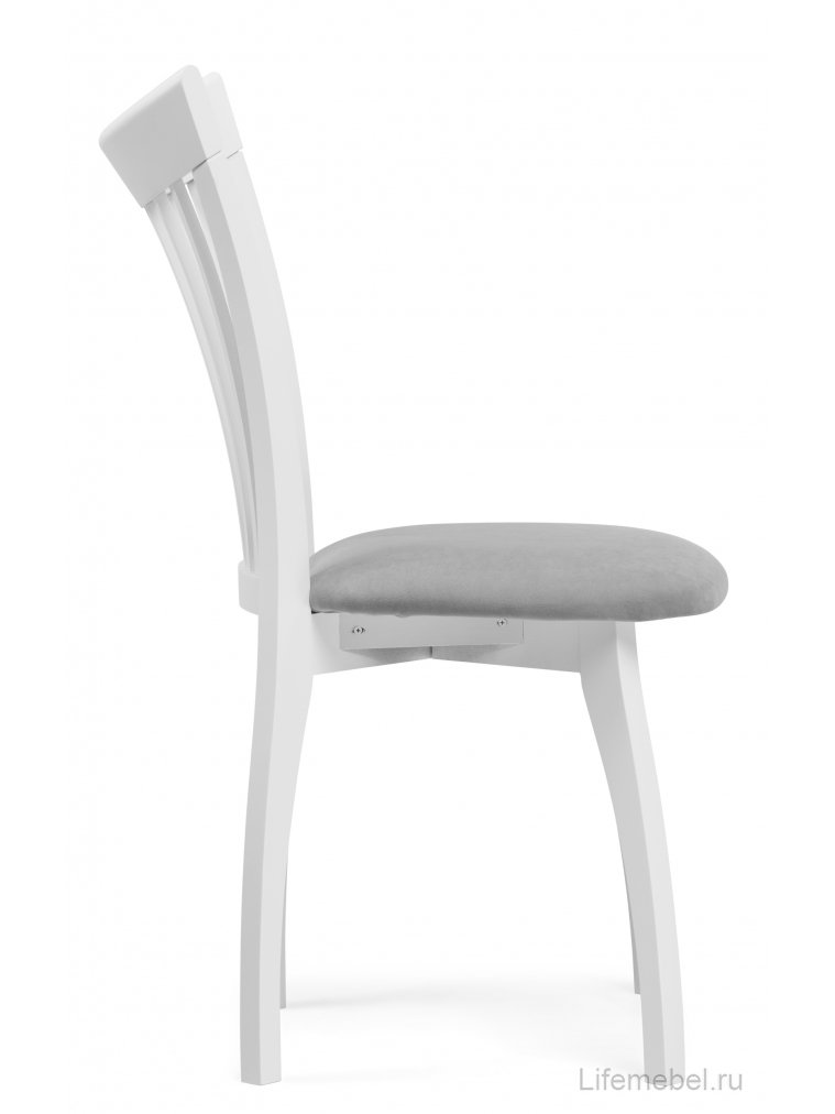 Деревянный стул Лидиос серый велюр / белый