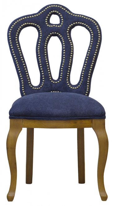 Стул PJC397 велюровый каштан / темно-синий