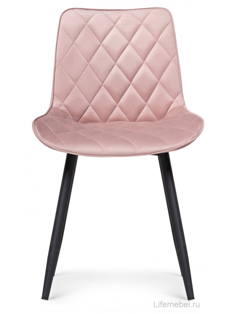 Комплект из "МР Стул Баодин К б/к розовый (velutto 37) / черный каркас , 4 шт"