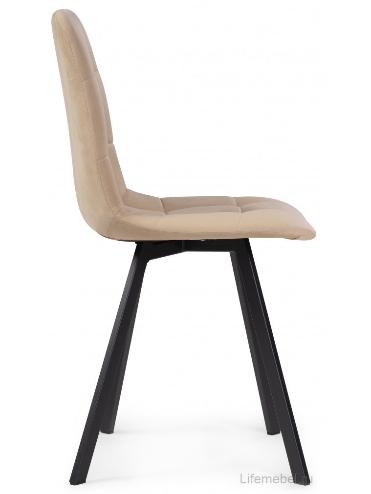 Комплект из "Стул на металлокаркасе Чилли бежевый / черный каркас", 4 шт