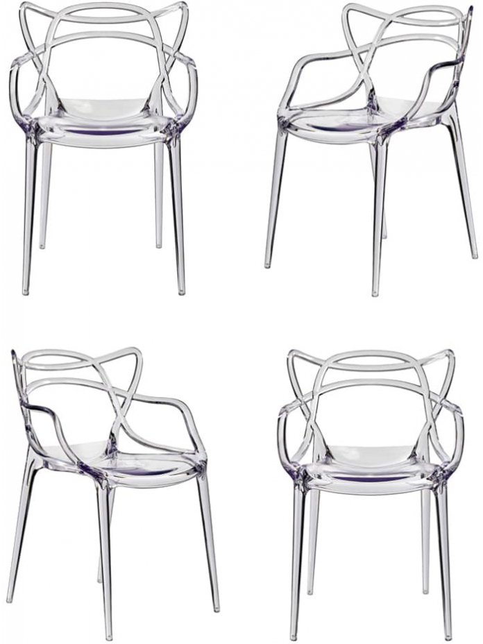 Комплект стульев Masters прозрачный 4 шт