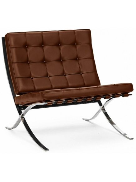Кресло Barcelona chair коньячное