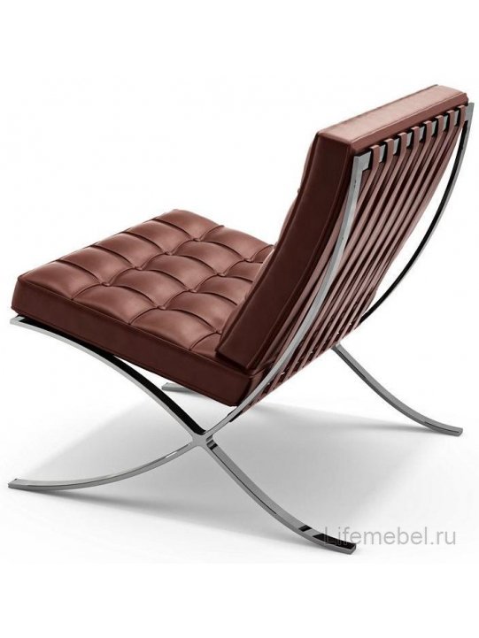 Кресло Barcelona chair коньячное