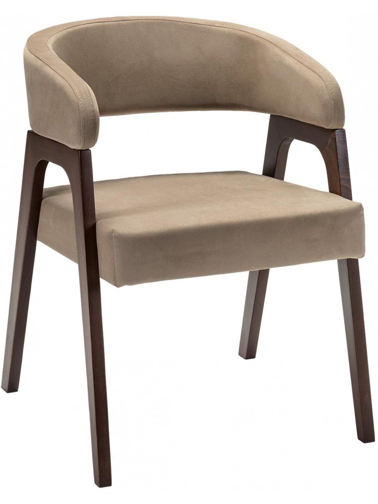Кресло Baxter beige / темный орех