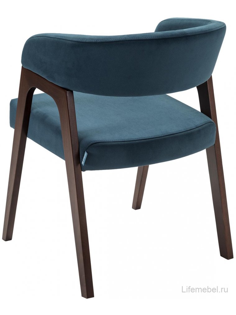 Кресло Baxter blue / темный орех