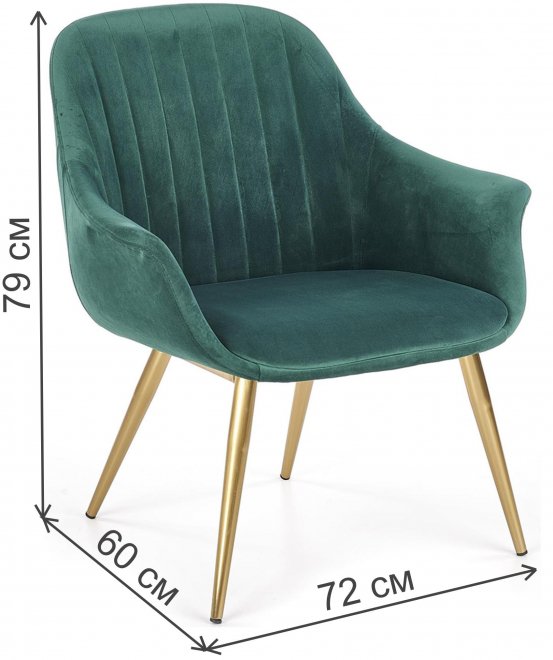 Кресло Elegance 2 темно-зеленый / золотой