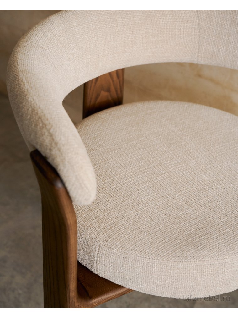 Кресло Granite бежевое / орех