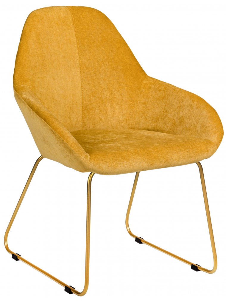 Кресло Kent желтое / линк золото