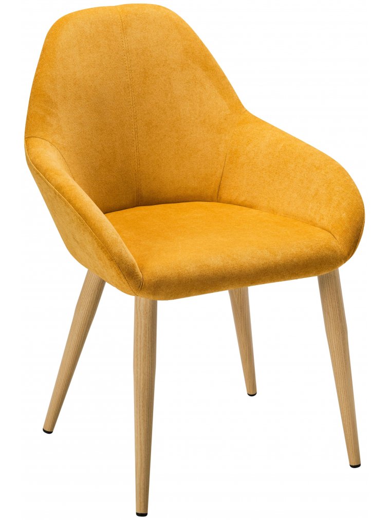 Кресло Kent желтое / натуральный дуб