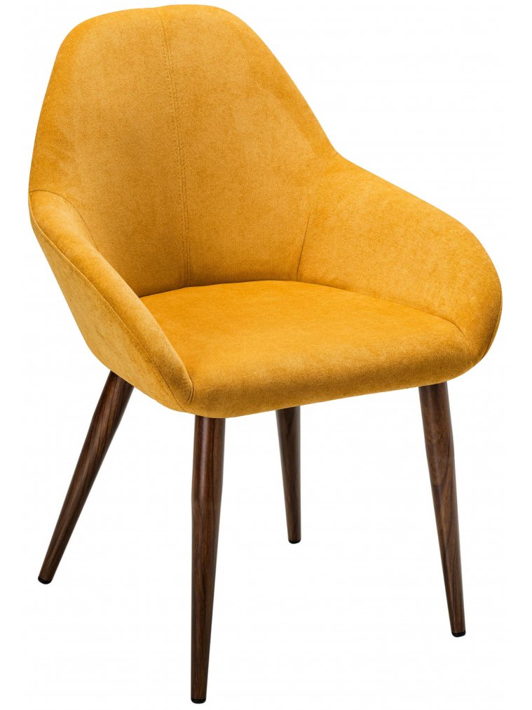 Кресло Kent желтое / темный орех
