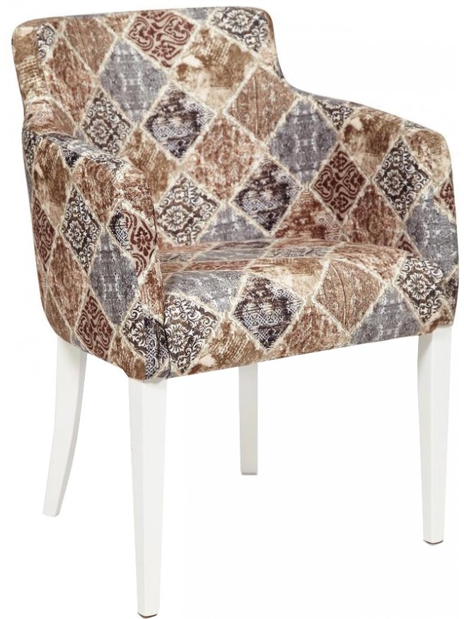 Кресло Knez ткань бежево-серая / белый