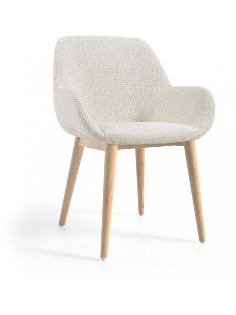 Кресло Konna белое / натуральное