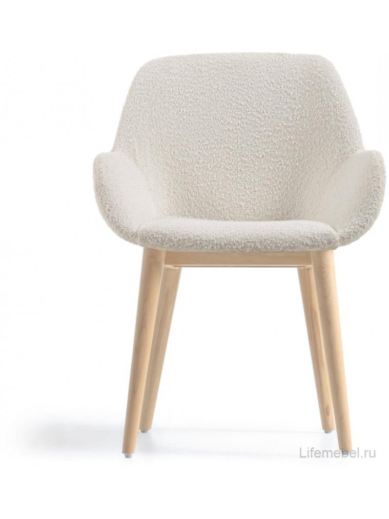 Кресло Konna белое / натуральное