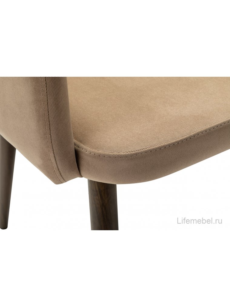 Кресло Ledger beige / темный орех