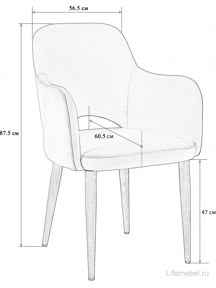 Кресло Ledger grey / темный орех