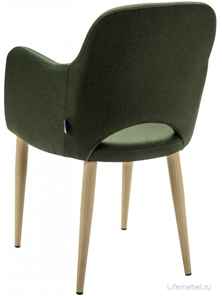 Кресло Ledger темно-зеленое / натуральный дуб