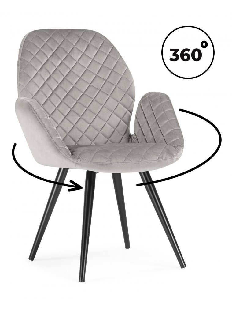 Кресло Муат поворотное confetti silver / черный