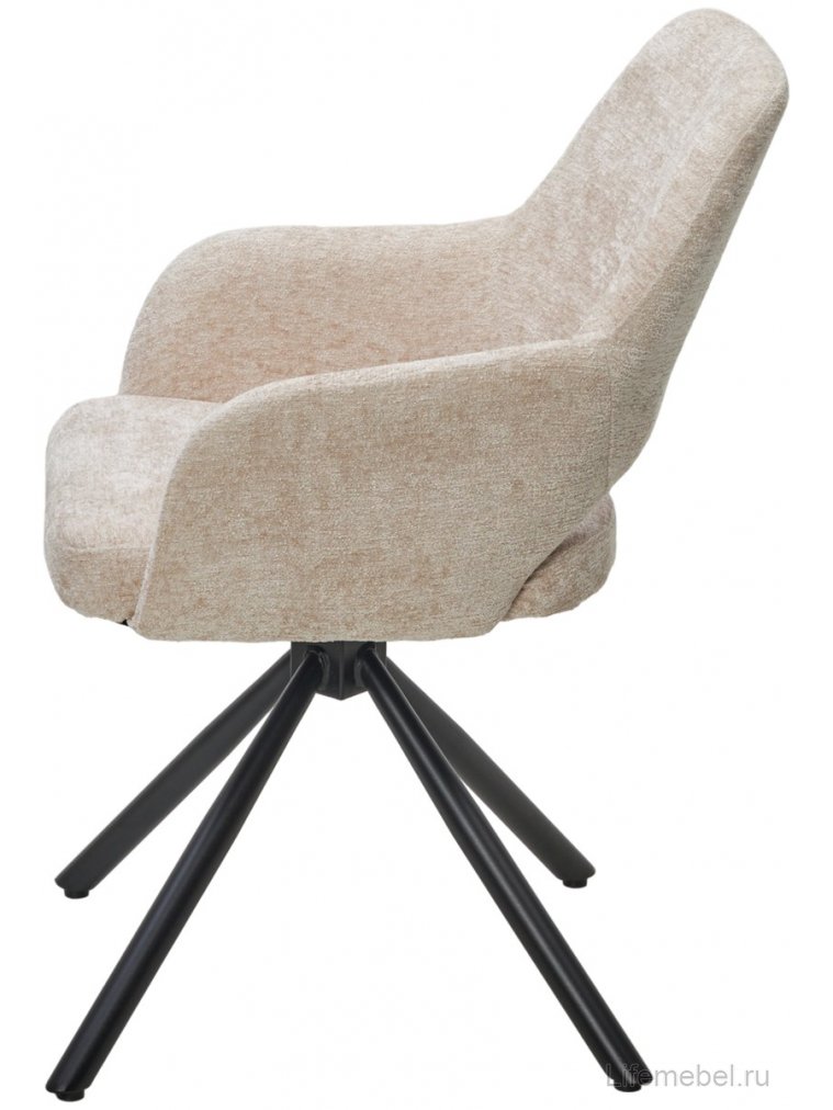 Кресло Nuri 180 поворотное 3018-10 бежевый шенилл / черный