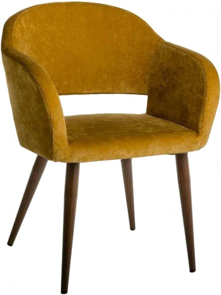 Кресло Oscar желтое / темный орех