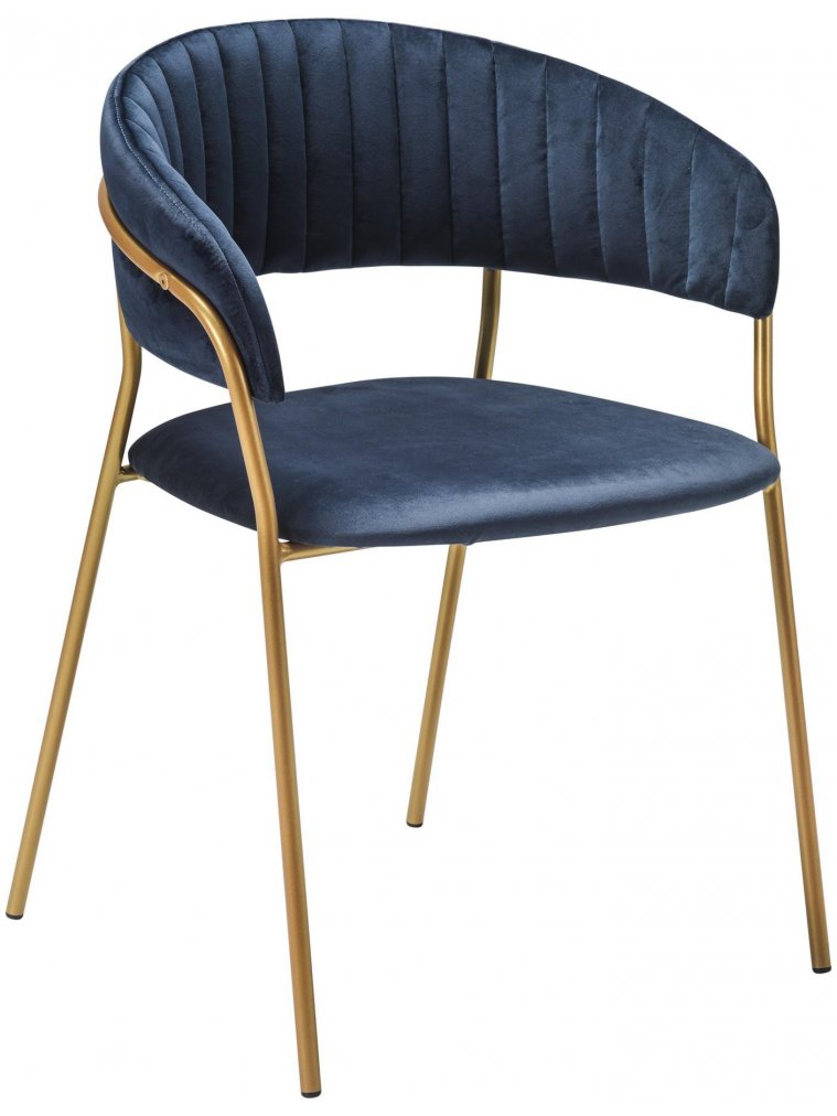 Кресло Portman синее / gold