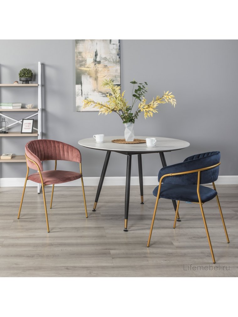 Кресло Portman синее / gold