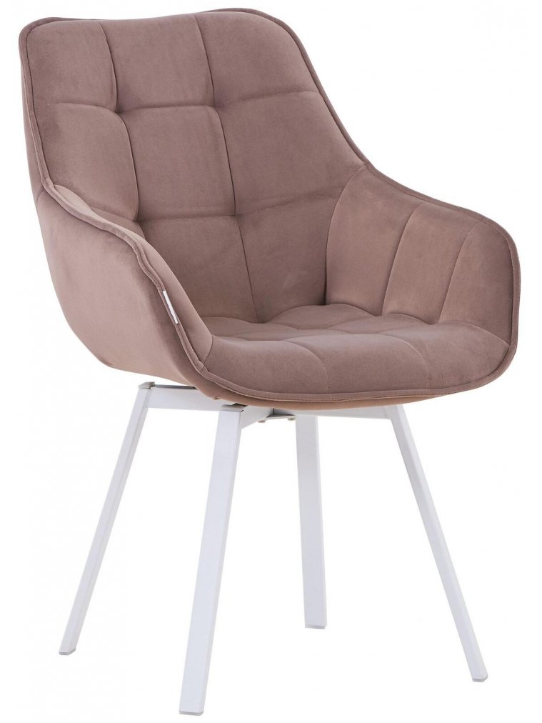 Кресло поворотное Арнем велюр какао / белый каркас