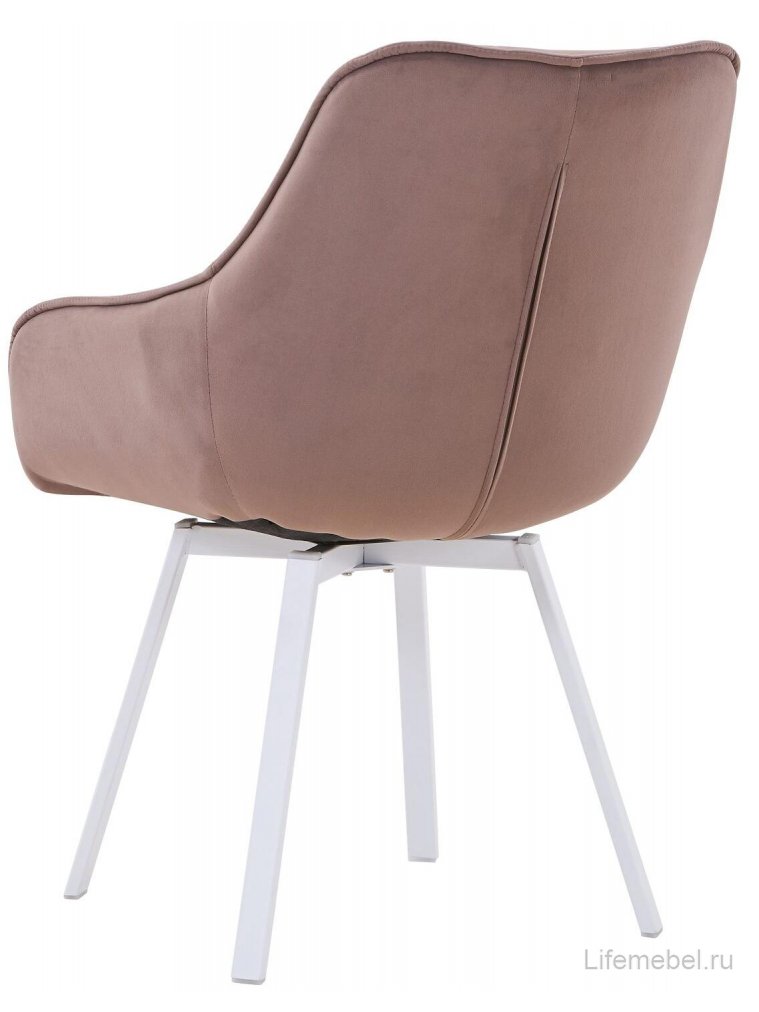 Кресло поворотное Арнем велюр какао / белый каркас