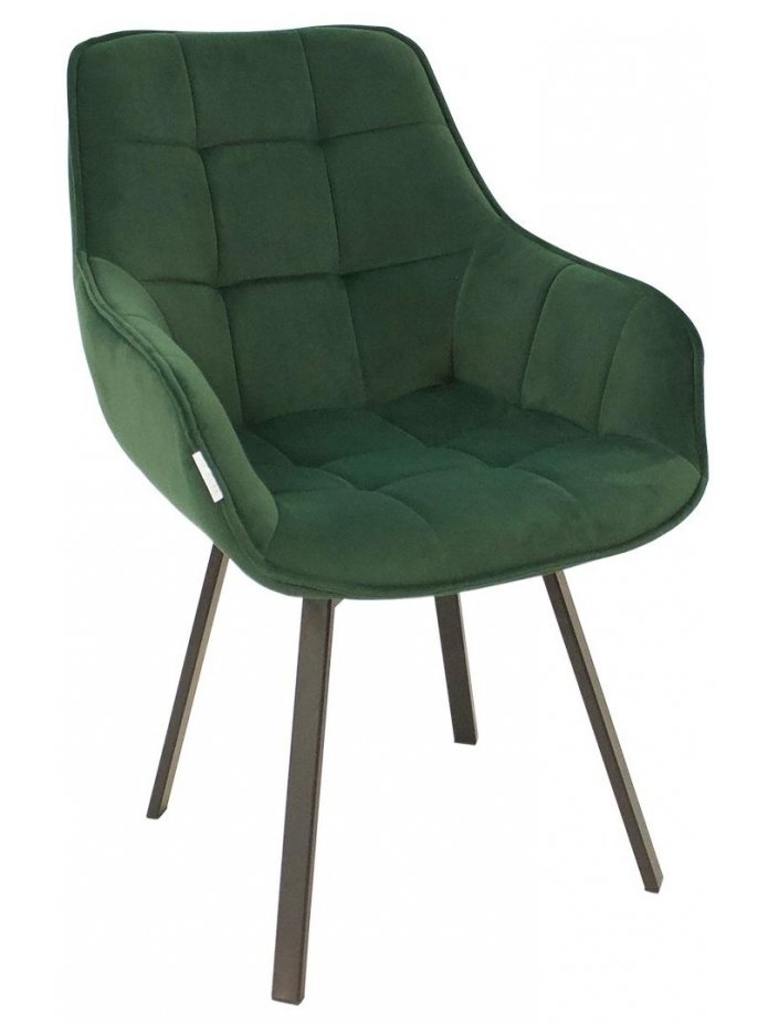 Кресло поворотное Арнем велюр зеленый / черный каркас