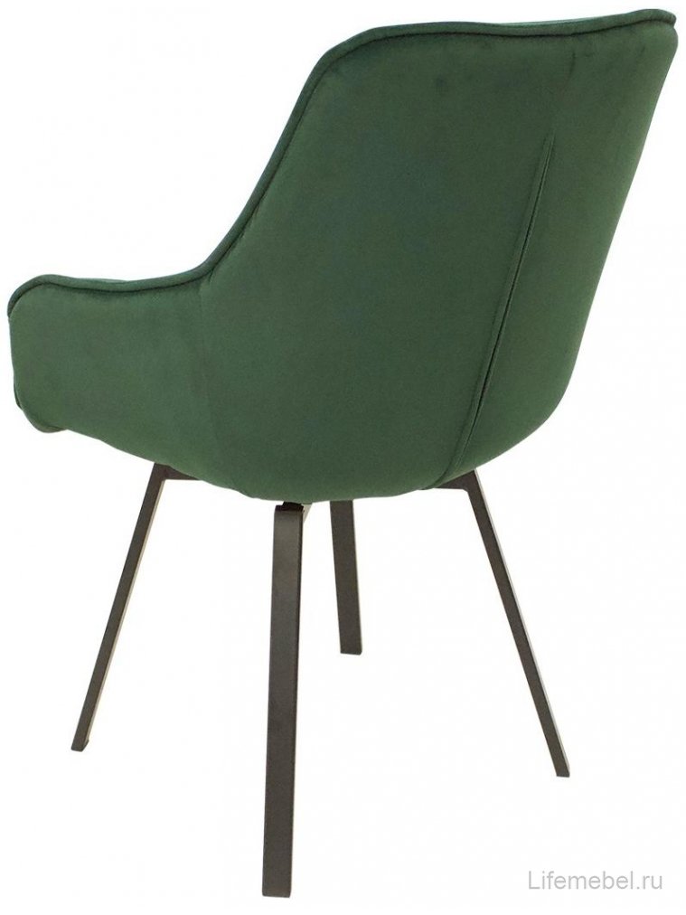 Кресло поворотное Арнем велюр зеленый / черный каркас