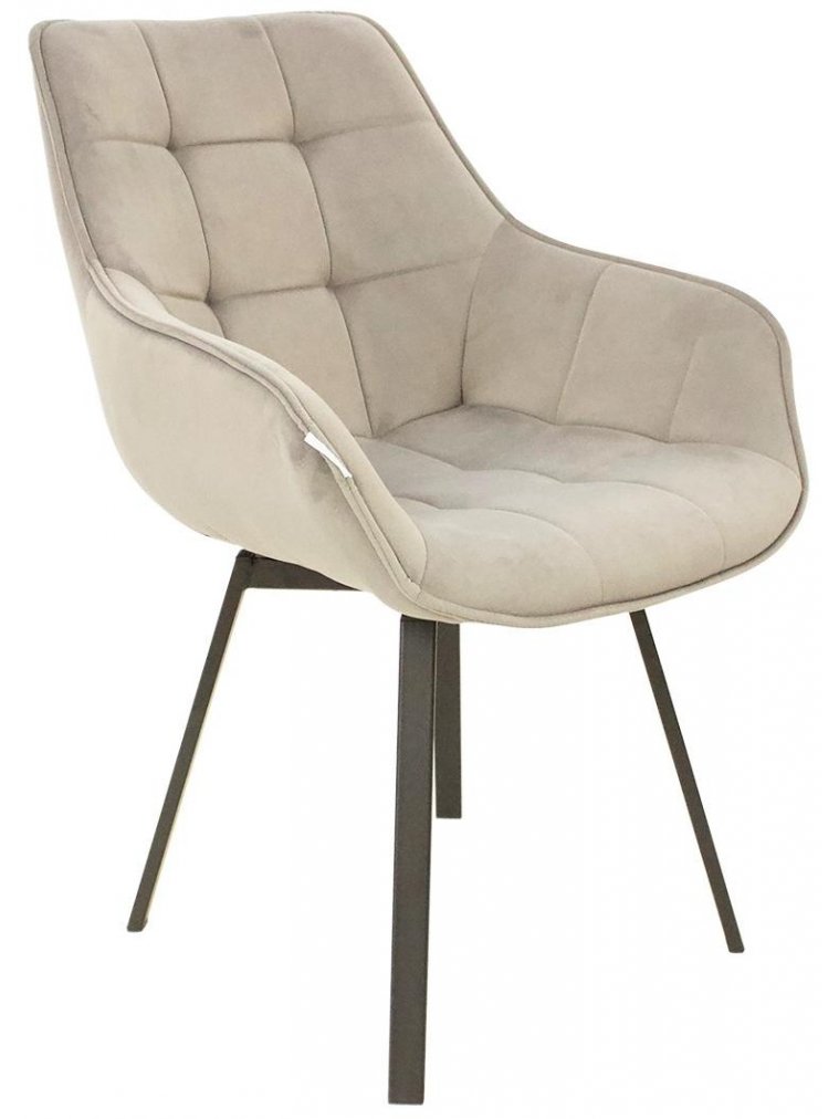 Кресло поворотное Арнем замша латте / черный каркас