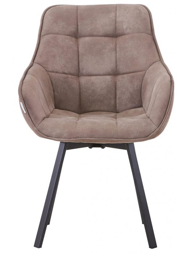 Кресло поворотное Арнем замша темный латте / черный каркас