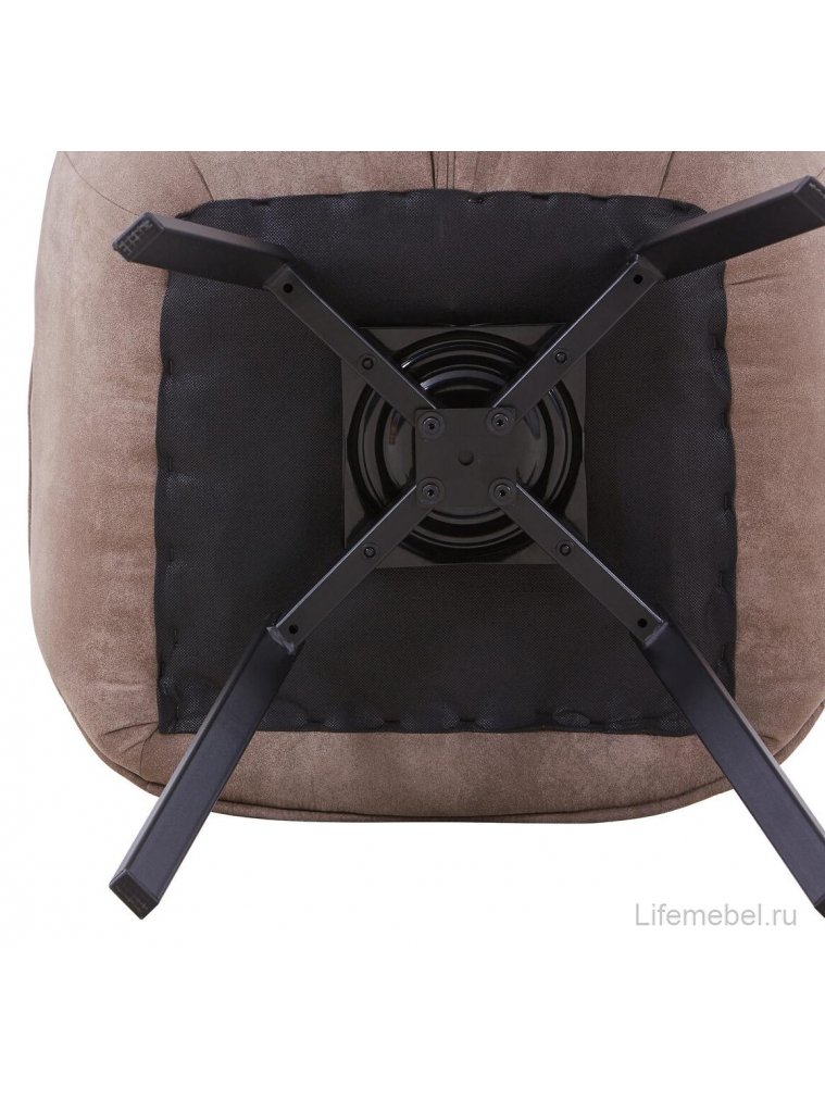Кресло поворотное Арнем замша темный латте / черный каркас