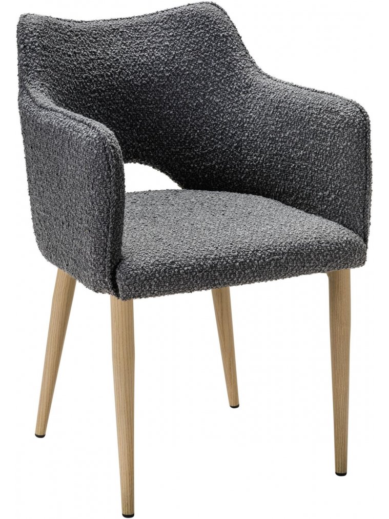 Кресло Ralf Vent темно-серое / натуральный дуб